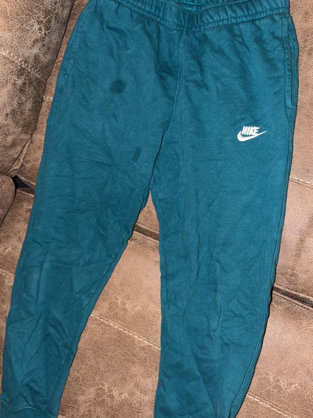 Nike Kids Teal Blue Sweatpants with White Logo